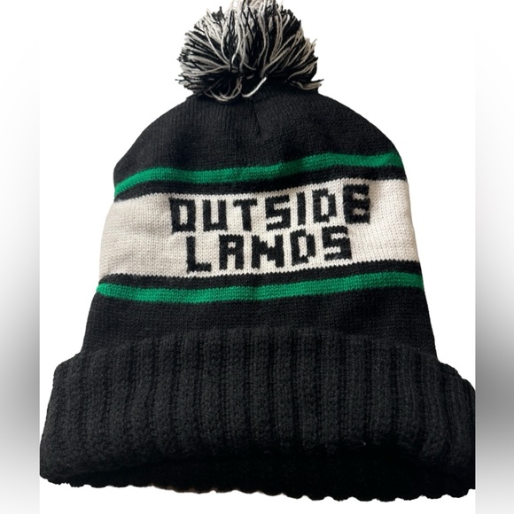 Retro Black & Green Outside Lands Concert Festival Men’s Beanie OS MINTY - Picture 2 of 5